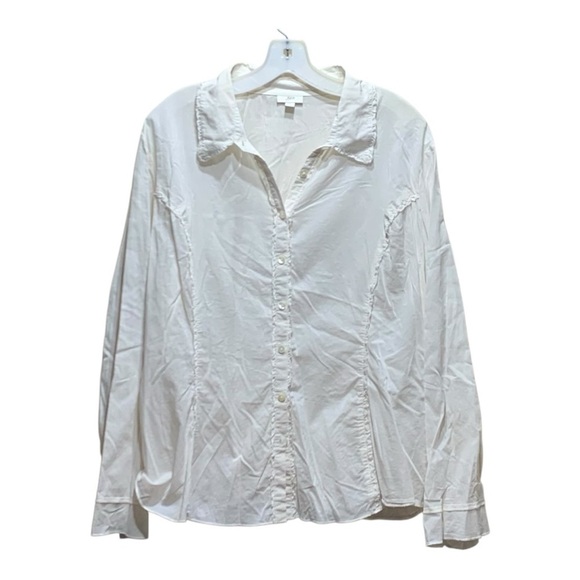 Women’s J Jill Semi Sheer Cotton Button Front Top - Picture 1 of 4